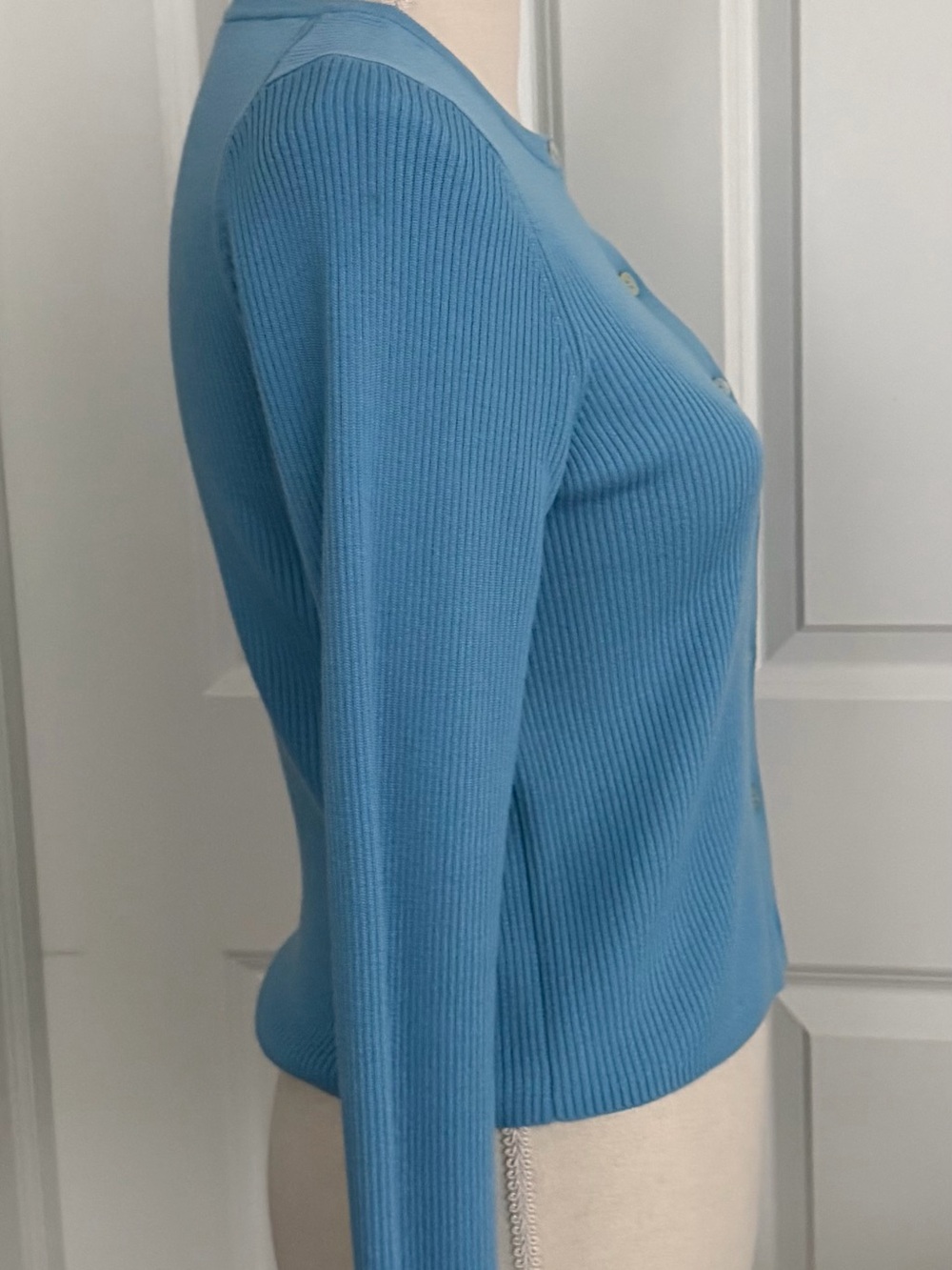 JOIE SKY BLUE RIBBED MERINO WOOL CARDIGAN SIZE S- TAGS ON NEW - Picture 7 of 9